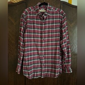 Tommy Bahama Red and Gray Plaid Button-Down Shirt